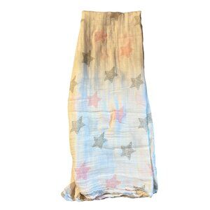 Aden + Anais Cotton Muslin Swaddle Blanket With Pink & Gray Star Print